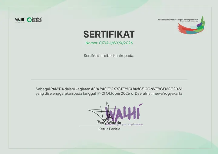 Desain sertifikat Volunteer SCC 2026